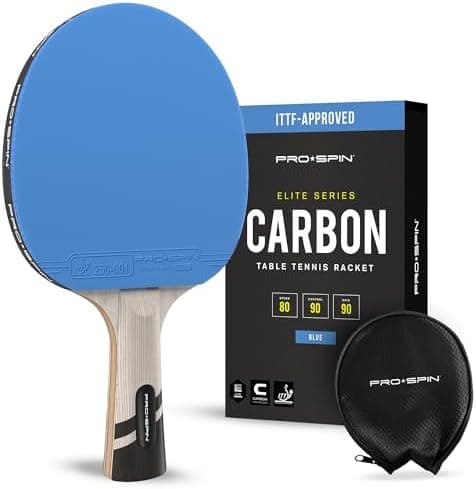 PRO-SPIN Tischtennisschläger - Premium Carbon Profischläger mit Überlegener Präzision und Spin, Profi-Obergummi, 2,0mm S