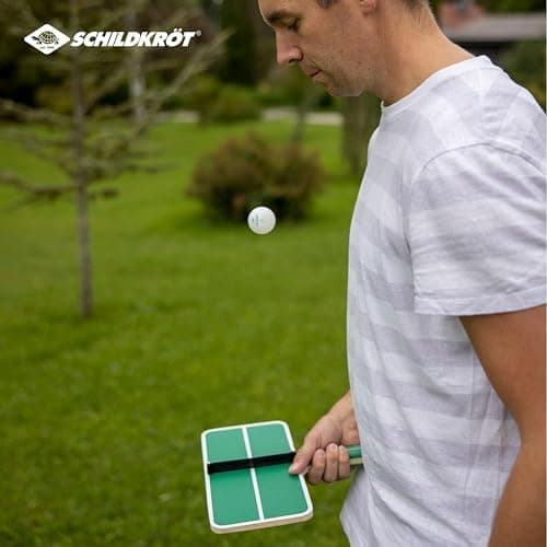 Schildkröt Ping Pong Challenge Tischtennis-Set: 1 Schläger im Form von kleinen Tischtennisplatten, inklusive Netzgarnitu
