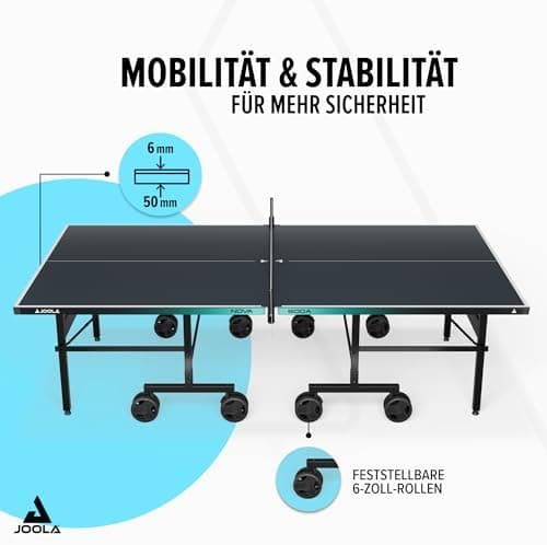 JOOLA Outdoor Tischtennisplatte NOVA - wasserdicht, klappbar, höhenverstellbar mit Netz | Ideal für Familien mit Kindern