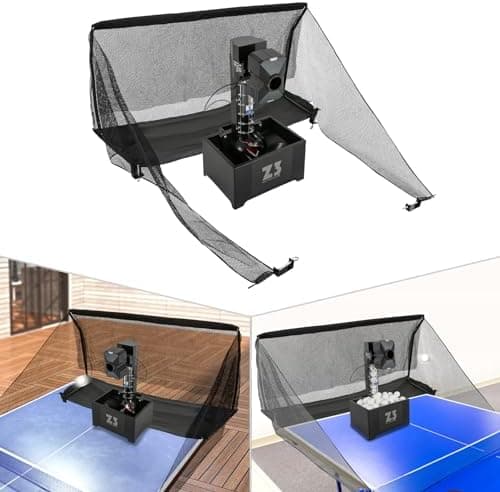 Tischtennistrainer mit Netz 36W Automatisch 100 Bälle/100 Min Fernsteuerung Perfect für Profis & Amateure Ballwurfrate 3