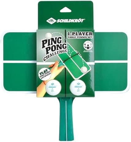 Schildkröt Ping Pong Challenge Tischtennis-Set: 1 Schläger im Form von kleinen Tischtennisplatten, inklusive Netzgarnitu