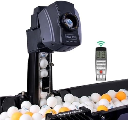 Tischtennis Roboter mit Fernbedienung für Profis und Amateure - 200-Ball-Aufnahmefähig, perfektes Trainingsgeräts für a