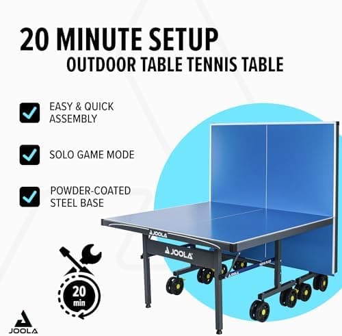 JOOLA Outdoor Tischtennisplatte NOVA - wasserdicht, praktisch faltbar, hohe Flexibilität mit Netz