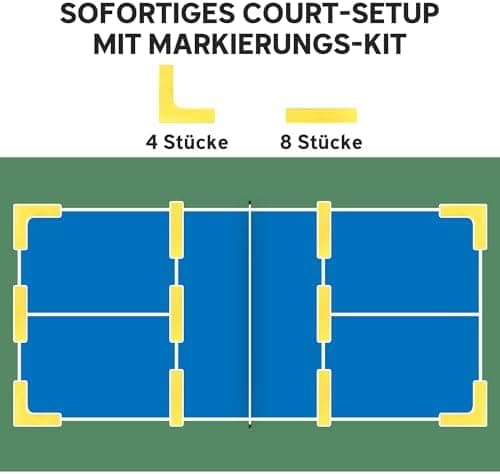 SPORTNOW Pickleball-Netz tragbares Set für Outdoor-Spieler mit Netz, Ballaufsammler, Vier Bälle und Spielfeldmarkierungs