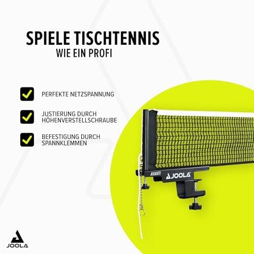 JOOLA Avanti Tischtennisnetz - hochwertiges, höhenverstellbares Netz für Profis und Einfänger bei Heimanregungen und Tur
