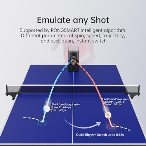 PongBot Tischtennisroboter - Steuerung per Remote und APP, 264 Übungsbohrer, anpassbares Schleudern und Ballgeschwindigk