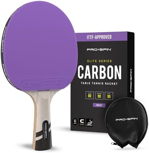 PRO-SPIN Tischtennisschläger - Premium Carbon Profischläger mit Überlegener Präzision und Spin, Profi-Obergummi, 2,0mm S