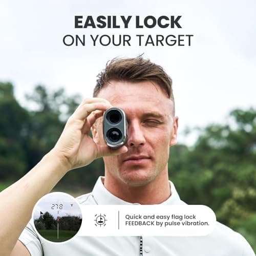 MiLESEEY Wiederaufladbarer Golf Entfernungsmesser mit Slope On/Off Schalter, ±0,5M Genauigkeit für Golfspieler, Magnetis