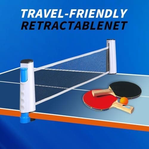 Flintronic Ausziehbares Tragbares Tischtennisnetz für Outdoor und Indoor, ideal für alle Tische, Maximale Länge 170 cm