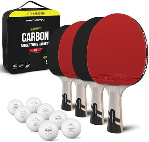 PRO-SPIN Tischtennisschläger - Premium Carbon Profischläger mit Überlegener Präzision und Spin, Profi-Obergummi, 2,0mm S