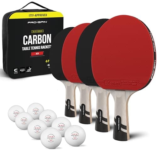 PRO-SPIN Tischtennisschläger - Premium Carbon Profischläger mit Überlegener Präzision und Spin, Profi-Obergummi, 2,0mm S