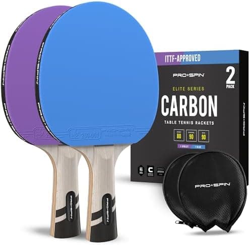 PRO-SPIN Tischtennisschläger - Premium Carbon Profischläger mit Überlegener Präzision und Spin, Profi-Obergummi, 2,0mm S