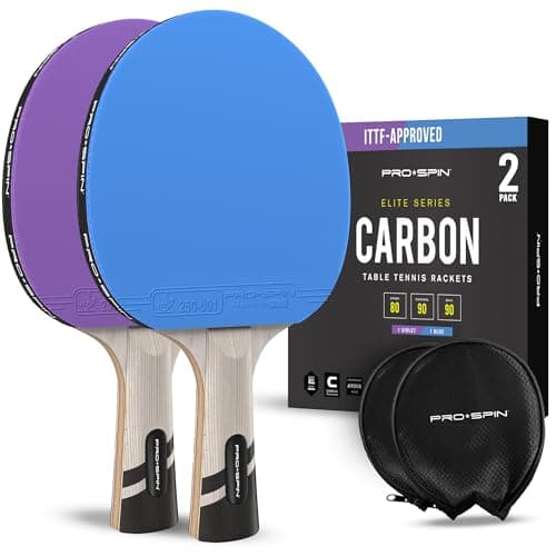 PRO-SPIN Tischtennisschläger - Premium Carbon Profischläger mit Überlegener Präzision und Spin, Profi-Obergummi, 2,0mm S