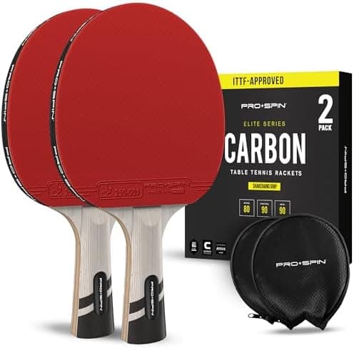 PRO-SPIN Tischtennisschläger - Premium Carbon Profischläger mit Überlegener Präzision und Spin, Profi-Obergummi, 2,0mm S