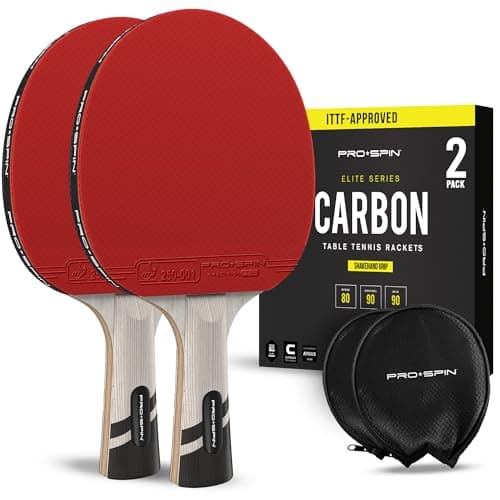 PRO-SPIN Tischtennisschläger - Premium Carbon Profischläger mit Überlegener Präzision und Spin, Profi-Obergummi, 2,0mm S