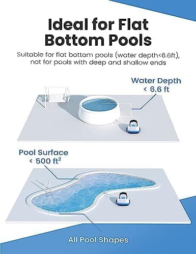 WYBOT Kabellos Poolroboter für Flachbodenpools bis 50m² - Automatischer Saugantrieb &Dual-Antriebsmotoren
| WYBOT Akku-