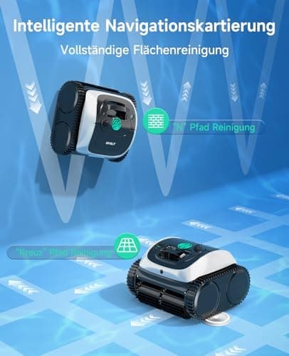 WYBOT C1 Poolroboter - Akkubetrieb, 150 Min. Kabellos, Intelligente Routenplanung für Poolreinigung
