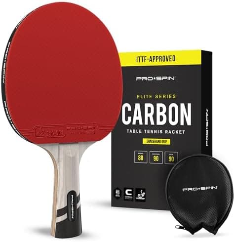 PRO-SPIN Tischtennisschläger - Premium Carbon Profischläger mit Überlegener Präzision und Spin, Profi-Obergummi, 2,0mm S