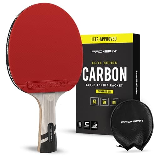 PRO-SPIN Tischtennisschläger - Premium Carbon Profischläger mit Überlegener Präzision und Spin, Profi-Obergummi, 2,0mm S
