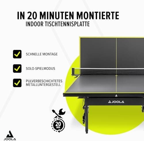 JOOLA Tischtennisplatte Inside - Ideal für Familie und Freunde, robust und Platzsparend - schneller Aufbau inklusive Net