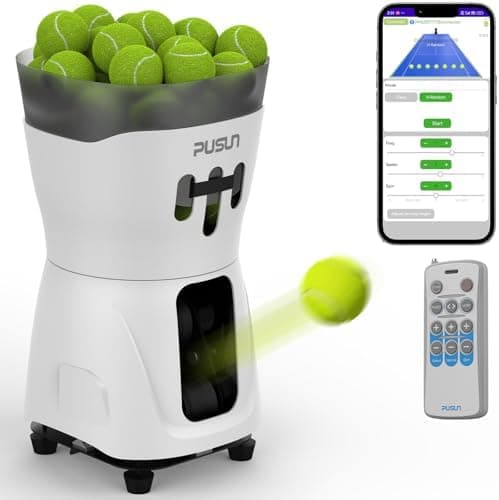 PT-Mini Pro Tennisballmaschine - professioneller automatischer Ballwerfer für Erwachsene mit Smart-App-Steuerung und Bat