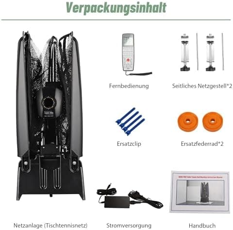 Tischtennis Roboter mit Netz + Automatische Ballmaschine + Ping Pong Roboton Tischtennis-Trainer für Trainingsbewerber C