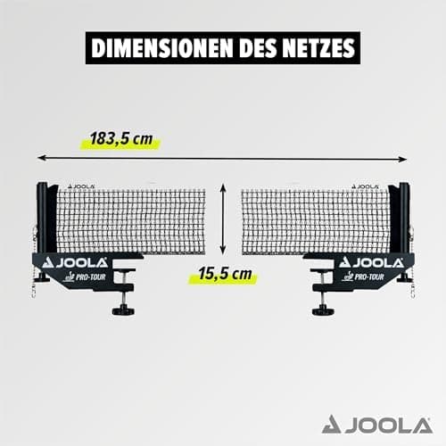 Joola Unisex - Erwachsene Post-Set Pro Tour Tischtennisnetz, Schwarz, 152cm, Schnellinstallierbar, Hochwertig