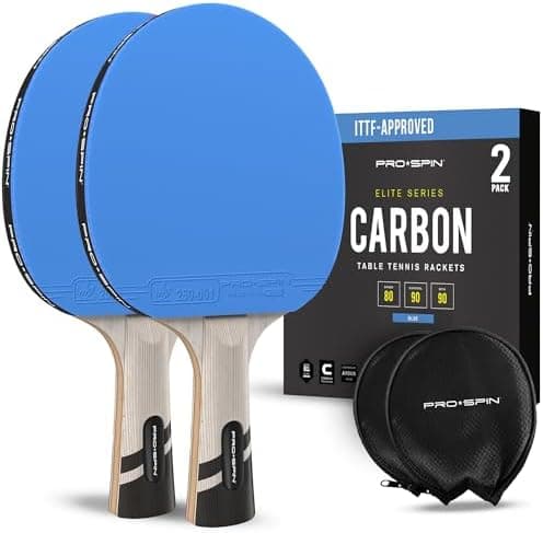 PRO-SPIN Tischtennisschläger - Premium Carbon Profischläger mit Überlegener Präzision und Spin, Profi-Obergummi, 2,0mm S