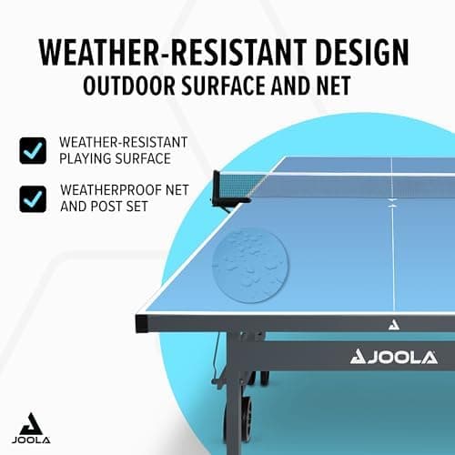 JOOLA Outdoor Tischtennisplatte NOVA - wasserdicht, praktisch faltbar, hohe Flexibilität mit Netz