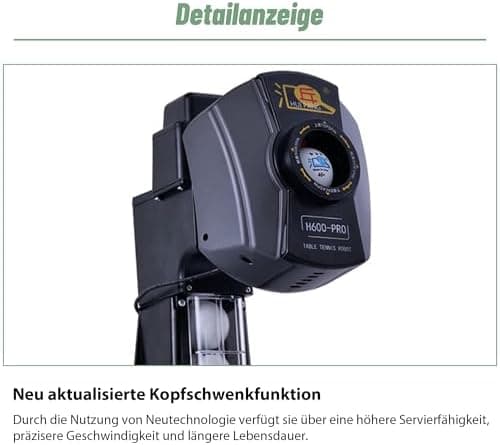 Tischtennis Roboter mit Fernbedienung für Profis und Amateure - 200-Ball-Aufnahmefähig, perfektes Trainingsgeräts für a