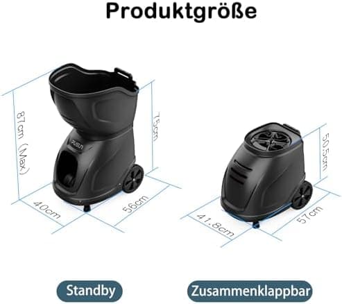 PT-9001Pro Tennisballmaschine - Mobile Ballwerfer mit APP-Steuerung & Variable Geschwindigkeit für Profis