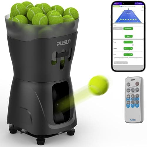 PT-Mini Pro Tennisballmaschine - professioneller automatischer Ballwerfer für Erwachsene mit Smart-App-Steuerung und Bat