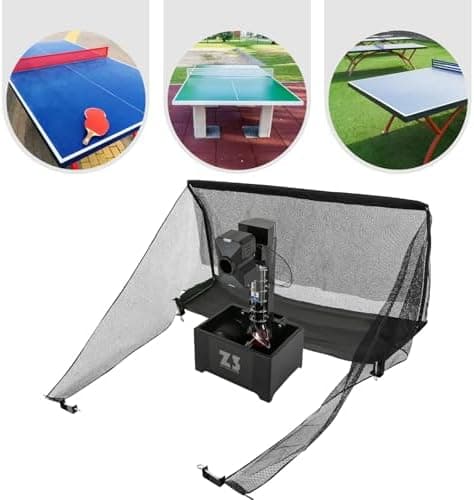 Profi Tischtennis-Trainer-Robot-Maschine für Fortgeschrittene Spieler mit Automatikwurf-Funktionsballwerfer, 40 cm x 60