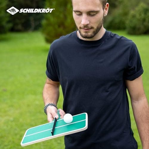 Schildkröt Ping Pong Challenge Tischtennis-Set: 1 Schläger im Form von kleinen Tischtennisplatten, inklusive Netzgarnitu