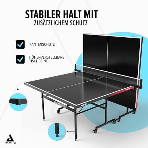 JOOLA Wetterfeste Outdoor Tischtennisplatte NOVA - klappbar und höhenverstellbar für Alle mit Netz