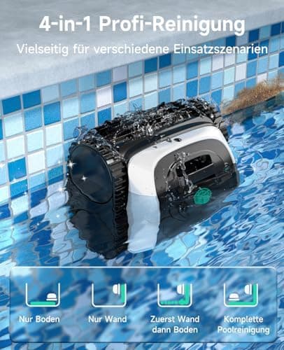 WYBOT C1 Poolroboter - Akkubetrieb, 150 Min. Kabellos, Intelligente Routenplanung für Poolreinigung