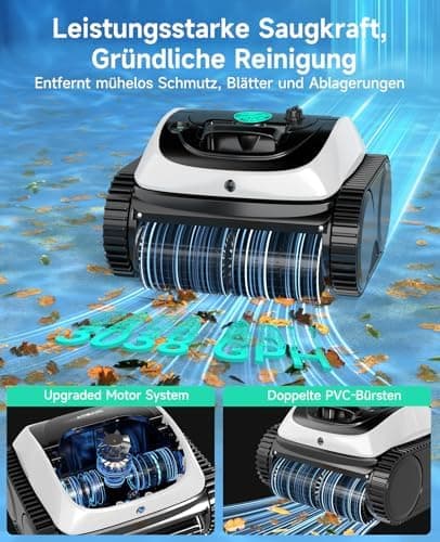 WYBOT C1 Poolroboter - Akkubetrieb, 150 Min. Kabellos, Intelligente Routenplanung für Poolreinigung