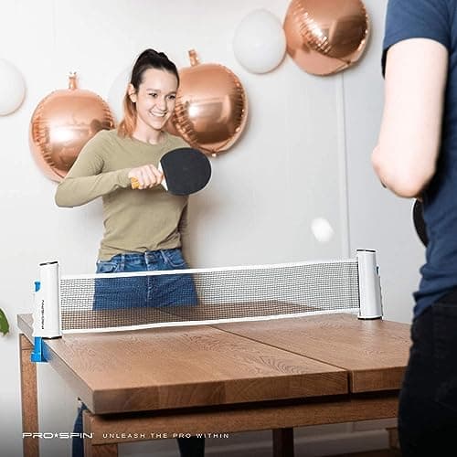 PRO-SPIN Tischtennisnetz - Ausziehbares Tragbares Tischtennisnetz Für Alle Alter (verstellbare Länge) – Ideal für Outdoo