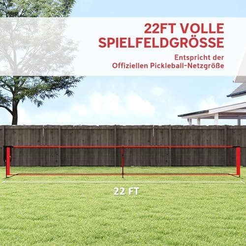 SPORTNOW Pickleball-Netz tragbares Set für Outdoor-Spieler mit Netz, Ballaufsammler, Vier Bälle und Spielfeldmarkierungs