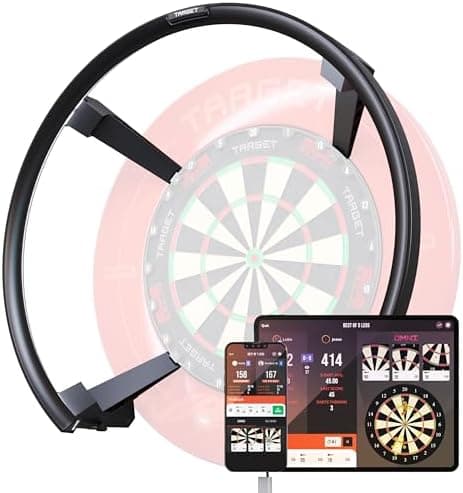 TARGET Darts Omni Dartboard mit Punktezählkamera und LED-Beleuchtung | Ideal für Dartsfans in deraison | Dartscheibe mit