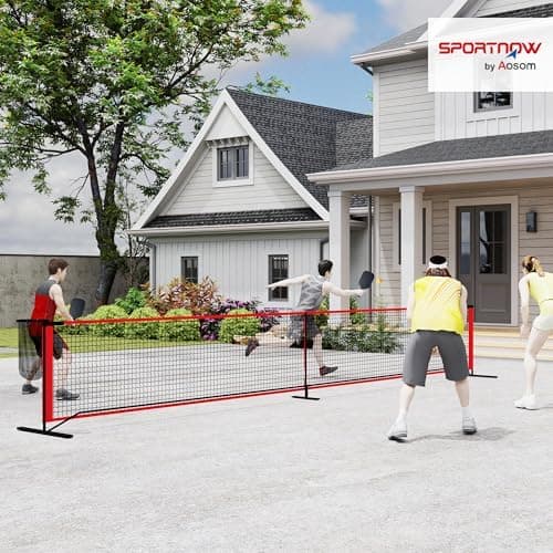 SPORTNOW Pickleball-Netz tragbares Set für Outdoor-Spieler mit Netz, Ballaufsammler, Vier Bälle und Spielfeldmarkierungs