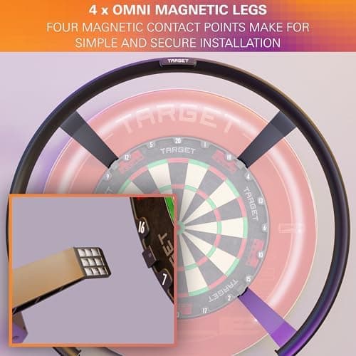 TARGET Darts Omni Dartboard mit Punktezählkamera und LED-Beleuchtung | Ideal für Dartsfans in deraison | Dartscheibe mit