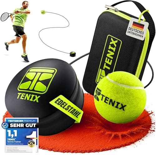 TENIX® Tennis-Trainer Set mit Power-Grip-System für Kinder & Erwachsene | Tennis alleine im Hof, im Park, auf dem Tennis