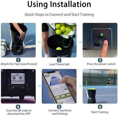PT-Mini Pro Tennisballmaschine - professioneller automatischer Ballwerfer für Erwachsene mit Smart-App-Steuerung und Bat