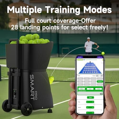 Tennis Ball Machine Padel AI Drill 115+Ball Kapazität Dreifach-Steuerung Proportable