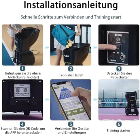 PT-9001Pro Tennisballmaschine - Mobile Ballwerfer mit APP-Steuerung & Variable Geschwindigkeit für Profis