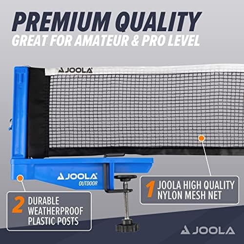 Jooola Tischtennisnetz Outdoor - Verstellbare Netzspannung & Praktische Tasche, Freizeitsport, Blau, One Size