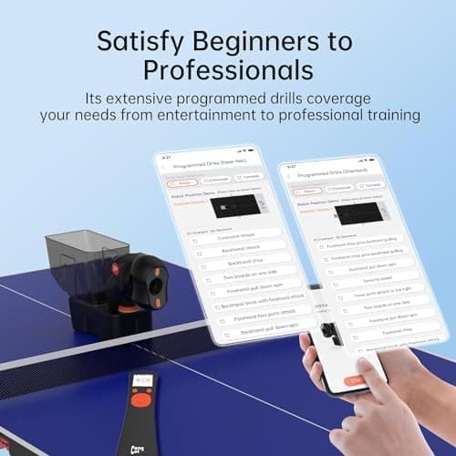 PONGBOT Tischtennis-Roboter + Powerbank + 264 vorgespeicherte Trainingsbohrer  
PONGBOT Tischtennis-Roboter + Fernbedien