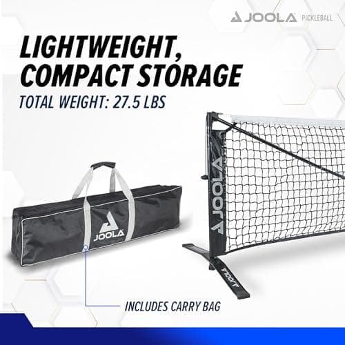 JOOLA Pickleballnetz - Robustes Stahlrahmen und strapazierfester PPVC-Netz für Outdoor/Indoor, 9 kg, 670 cm x 91,44 cm,