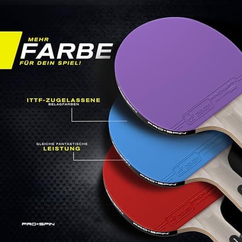 PRO-SPIN Tischtennisschläger - Premium Carbon Profischläger mit Überlegener Präzision und Spin, Profi-Obergummi, 2,0mm S